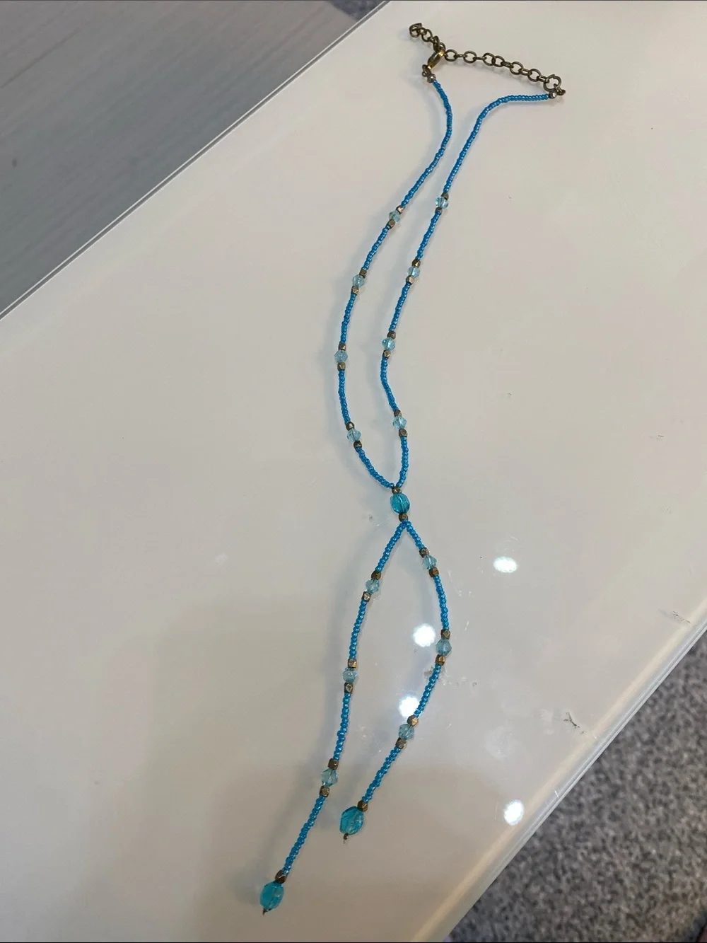 Blue beaded necklace